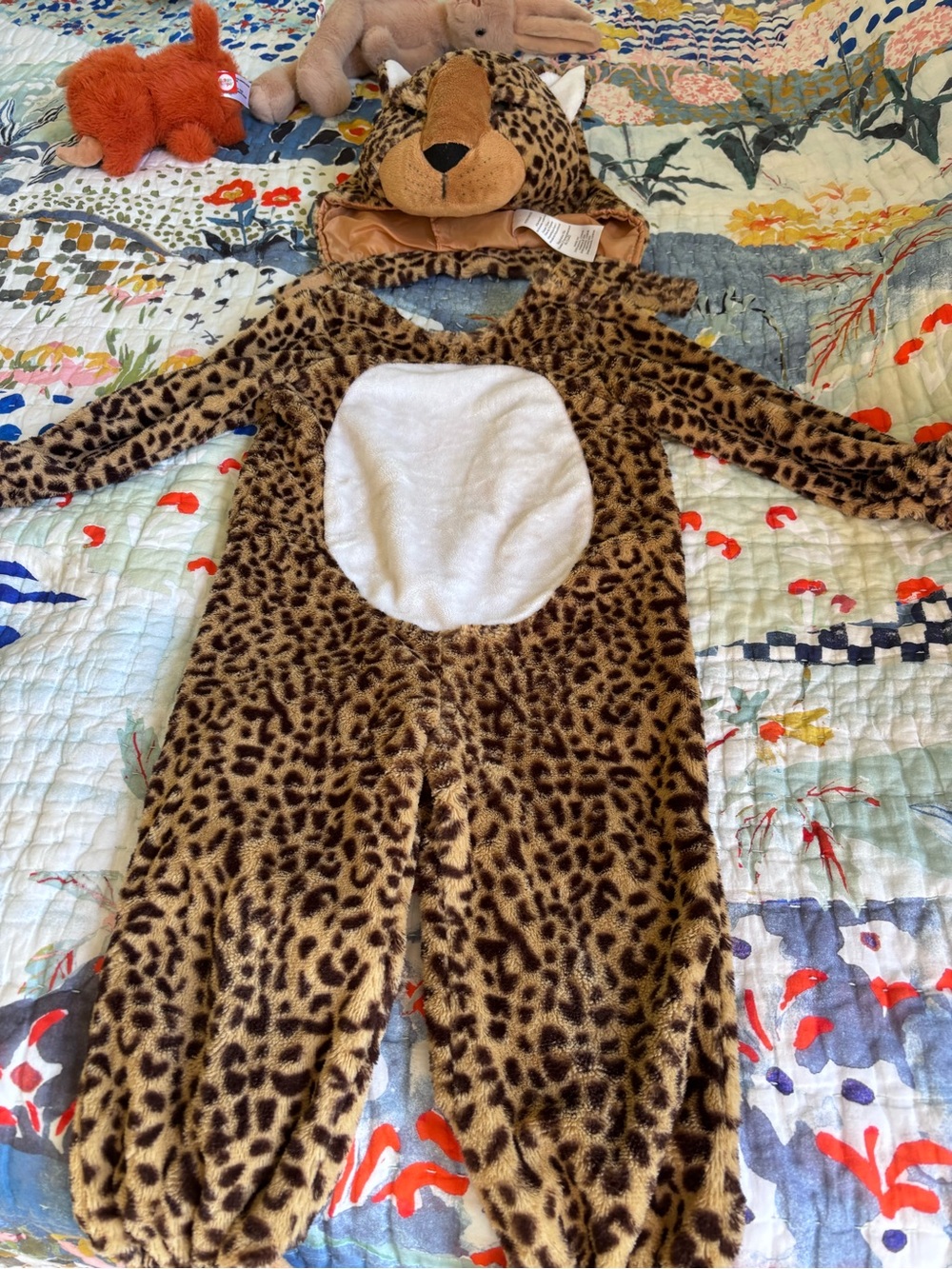 Pottery Barn Kids Brown Leopard Print One-Piece Costume with White Belly 3t